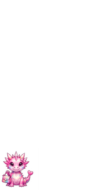 Cute pink baby dragon