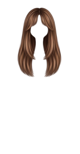 Brunette Curtain Bangs