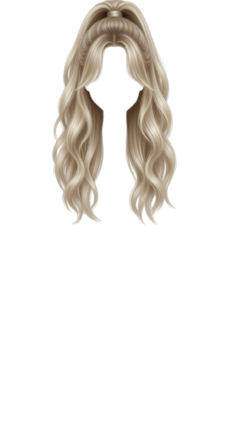 Blonde Half Up Half Down Pony Wavy