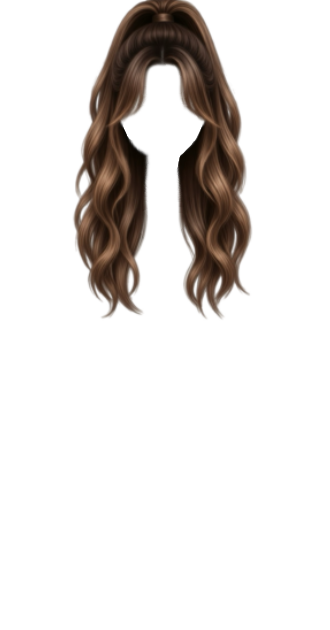 Brunette Half Up Half Down Pony Wavy