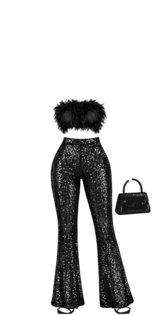 Black Glitter Night Out Set