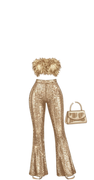 Champagne Glitter Night Out Set