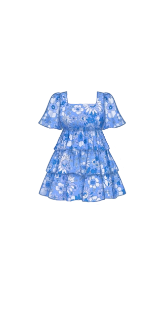 Blue Floral Mini