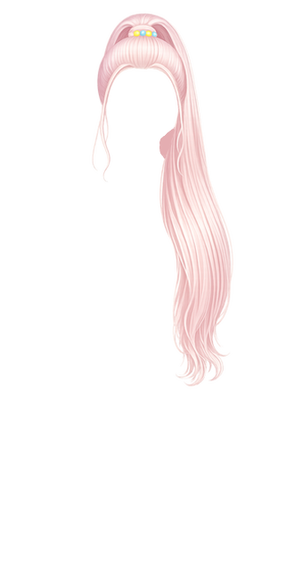 Long beaded pink pony