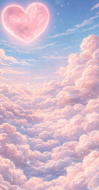 Pastel Heart Shaped Moon