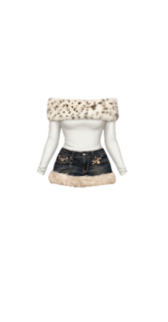 WhiteWFurMiniSkirt