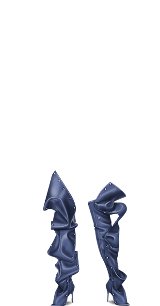 Snap Button Leather High Boots by Nena