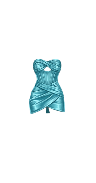 Strapless Turquoise Satin Corset Mini Dress