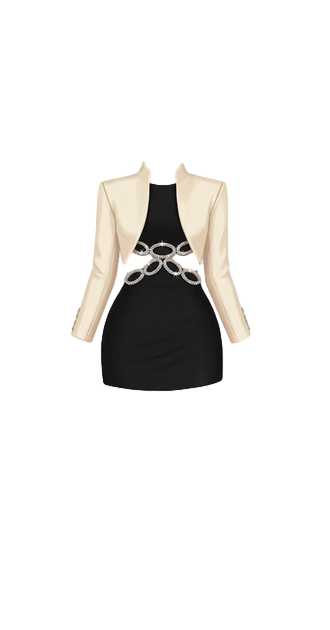 Cut-out Mini Dress with Bolero