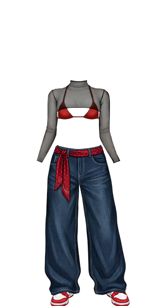 Crimson Mesh Rebel (w/ shoes)