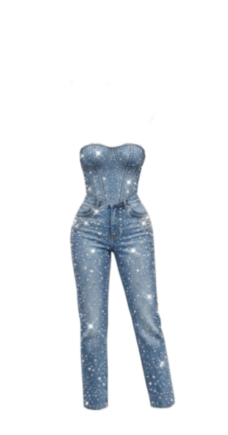 Sparkly Denim Jumpsuit