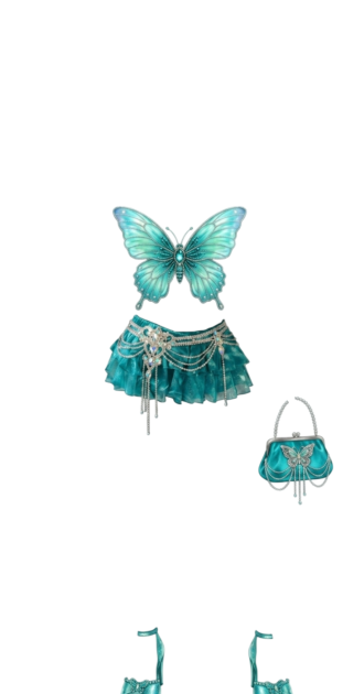 Turquoise Butterfly Shimmer Set