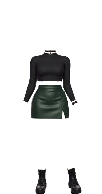 black and green leather