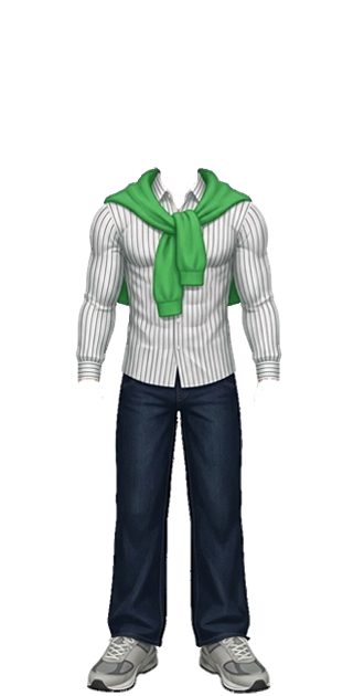 Button Up With Green Sweater