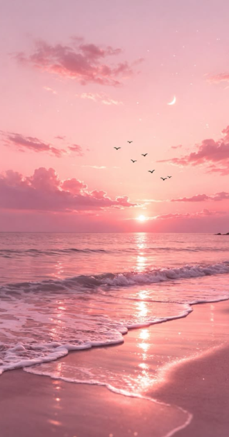 Pink Beach Background