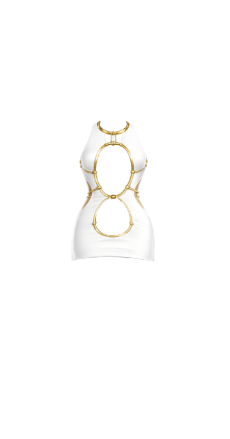 White and Gold Gress