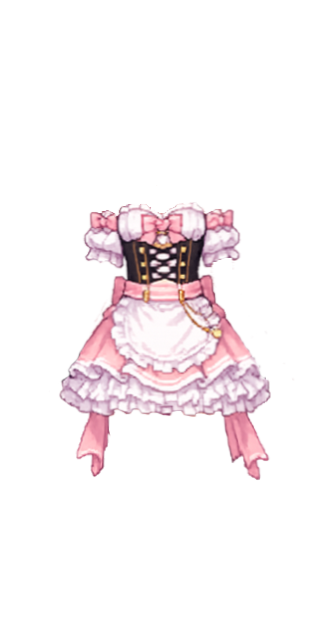 Maid Dress White&Pink