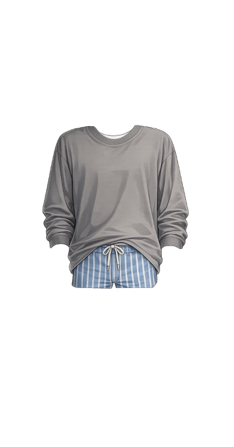 Long Sleeve Blue Shorts