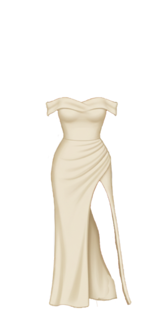Ivory Draped Slit Dress