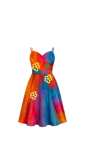 Rainbow dress with some flowers