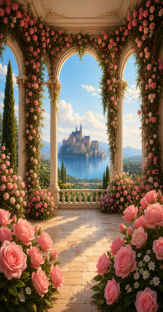 Rosé Castle Background