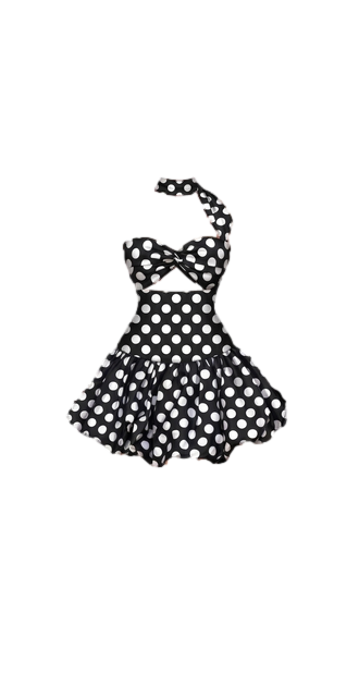 Polka dot cut-out dress