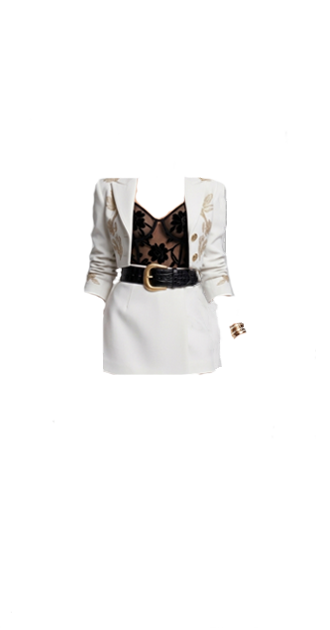 Chic Tailored Blazer & Lace Set