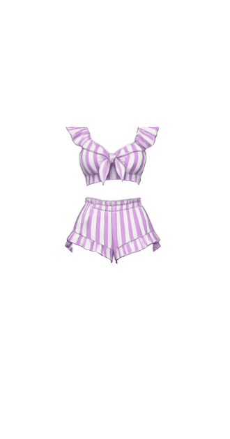 Purple Striped Summer Two-Piece