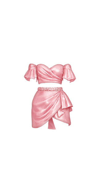 Pink Satin Two-Piece