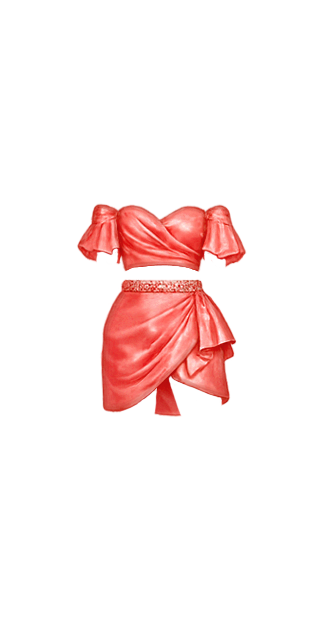 Red Satin Two-Piece