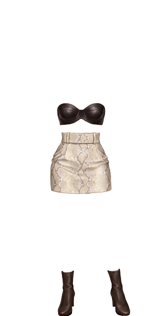 Elie Saab Python Leather Skirt