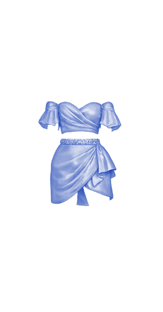 Periwinkle Satin Two-Piece