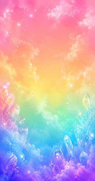 Dreamy pastel crystal sky