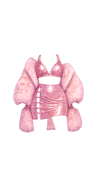 Pink Sparkle and Fur Set