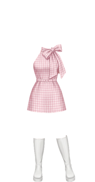 Pink Gingham Mod Dress