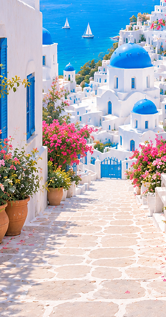 Sunlit Santorini