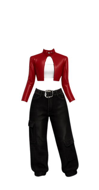 Red Leather Crop