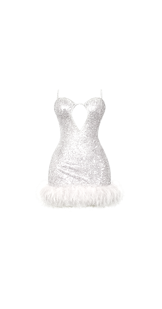 Silver Crystal Puff Dress