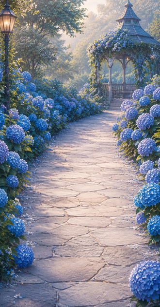 Blue Hydrangea Pathway