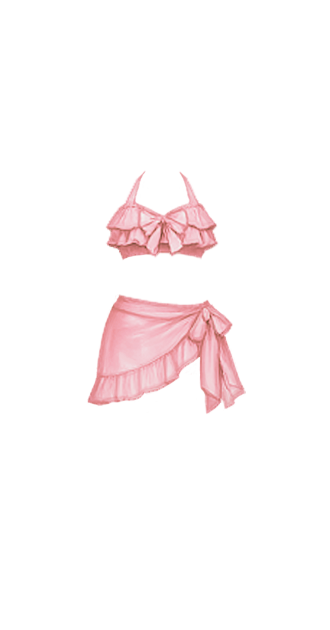 Pink Ruffle Swim Set