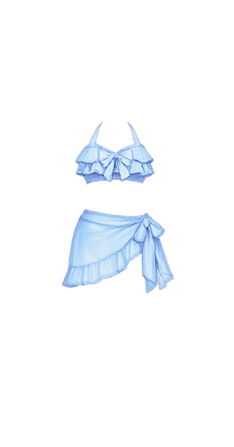 Blue Ruffle Swim Set