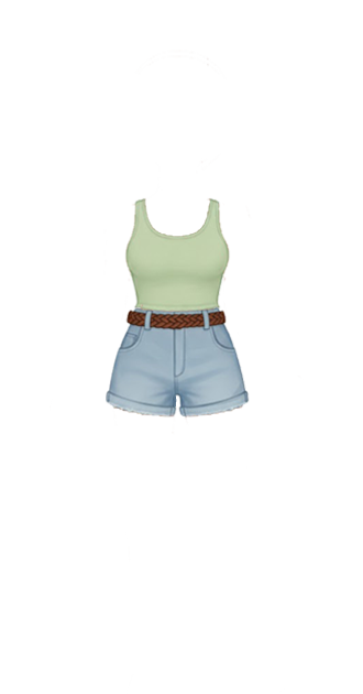 Green tank w/ shorts