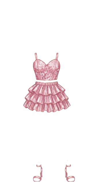 Pink Glitter Girl Outfit