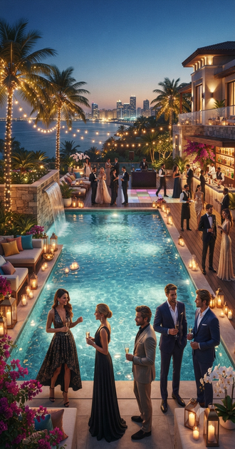 Festa piscina noturna