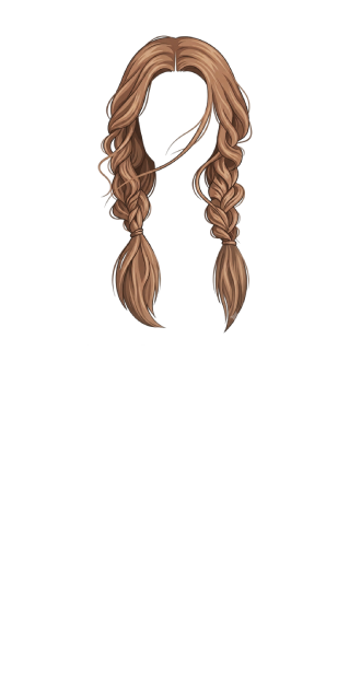 Messy Pigtail Braids Brown