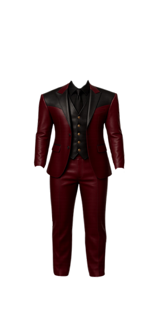 Mens Red Leather Suit
