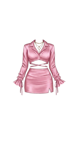 Satin Crop Top and Mini Skirt Set