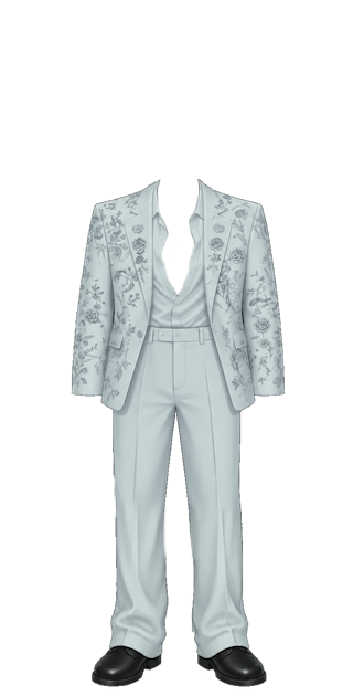 Baby Blue Embroidery Tuxedo