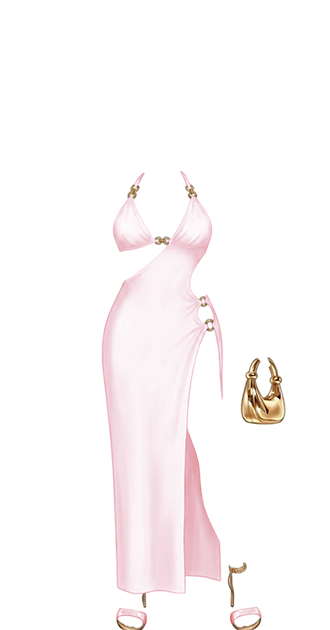 Pink and Gold Gown