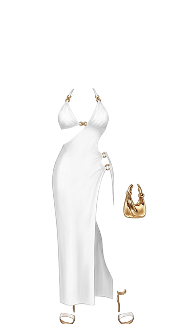 White and Gold Gown